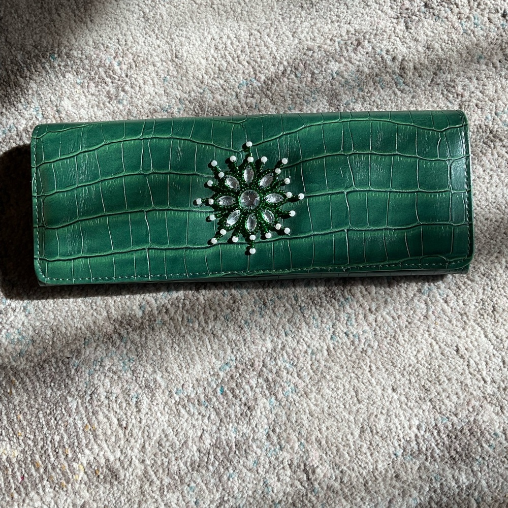 Buxton Green Faux Alligator Wallet